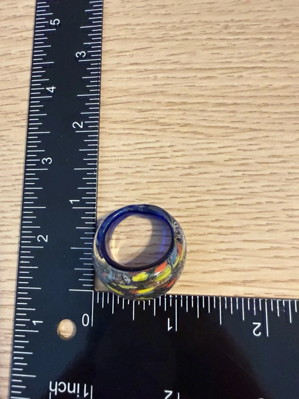 Multicolor Glass Statement Dome Ring‎
